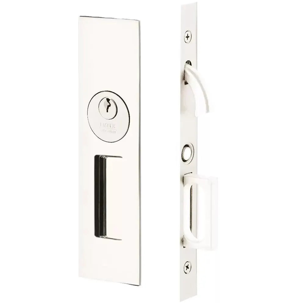 Emtek Narrow Modern Rectangular Pocket Door Mortise Hardware by Emtek