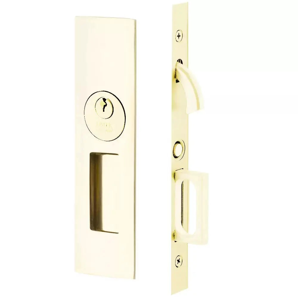 Emtek Narrow Modern Rectangular Pocket Door Mortise Hardware by Emtek