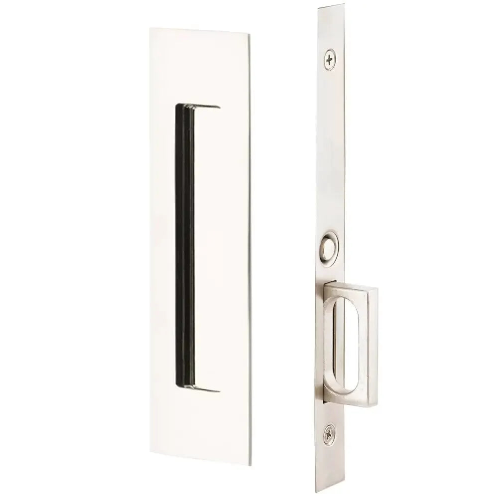 Emtek Narrow Modern Rectangular Pocket Door Mortise Hardware by Emtek