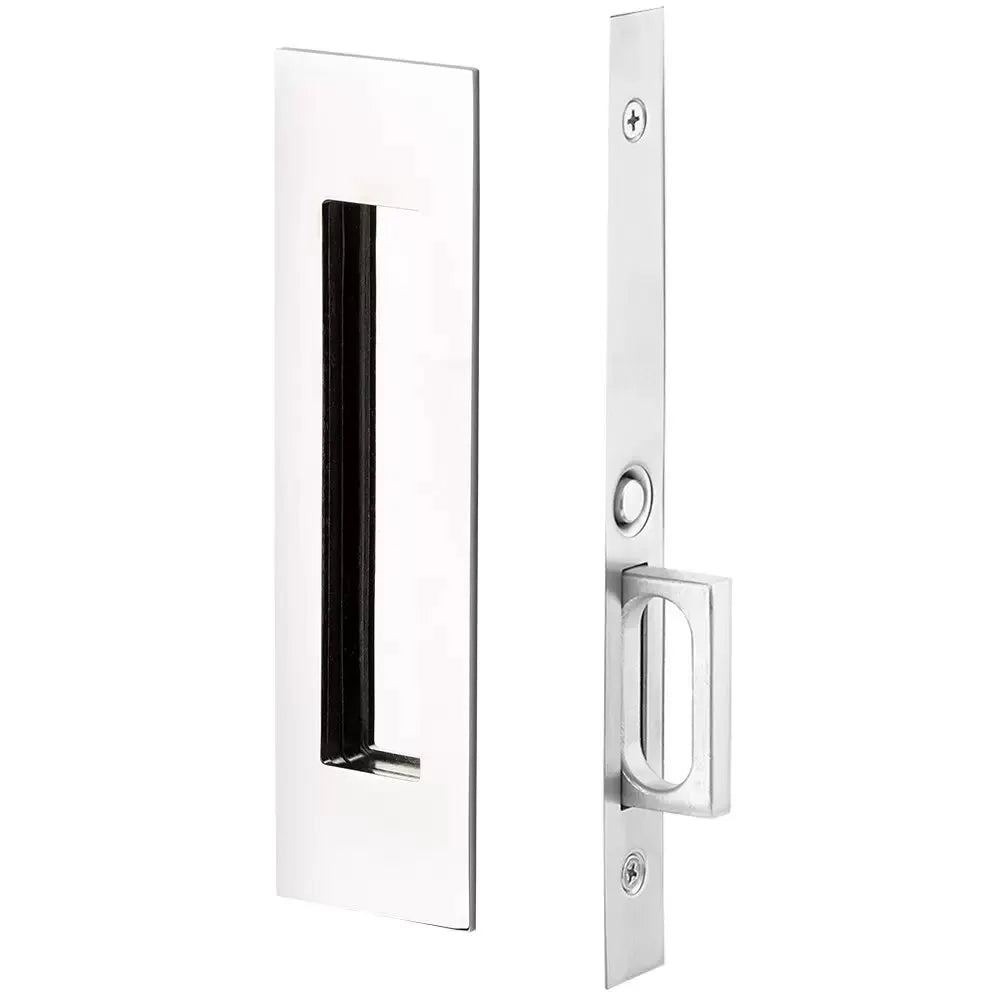 Emtek Narrow Modern Rectangular Pocket Door Mortise Hardware by Emtek