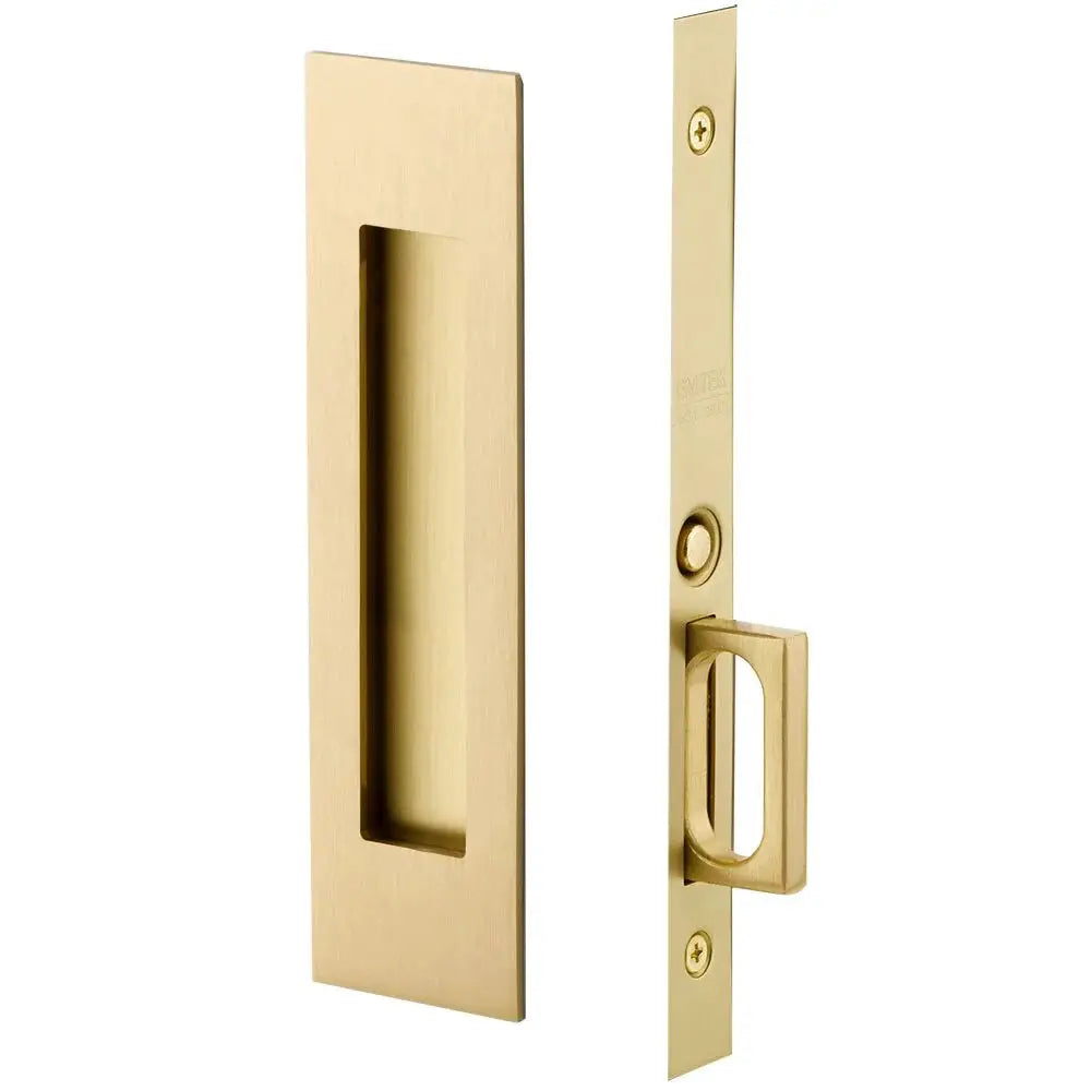 Emtek Narrow Modern Rectangular Pocket Door Mortise Hardware by Emtek