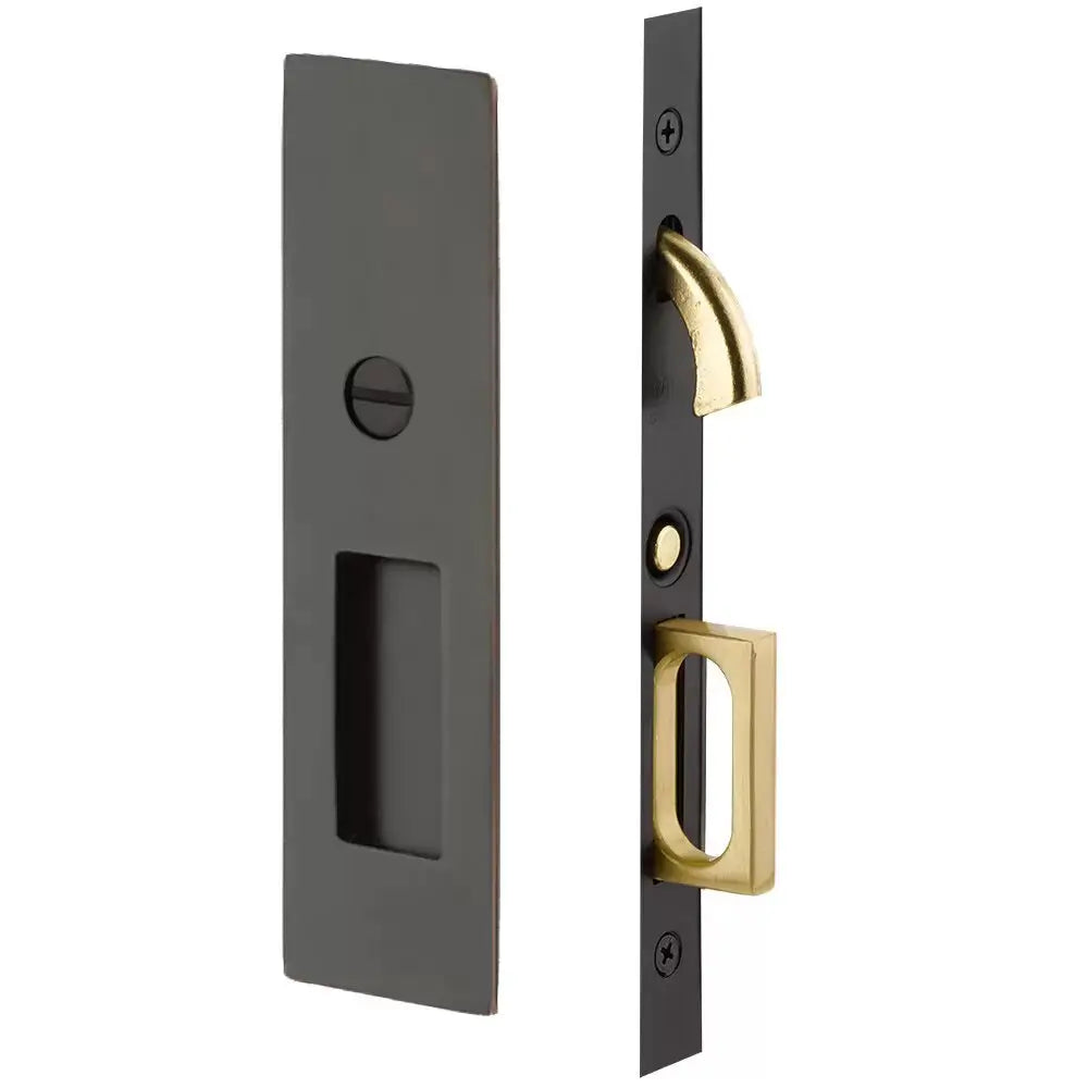 Emtek Narrow Modern Rectangular Pocket Door Mortise Hardware by Emtek