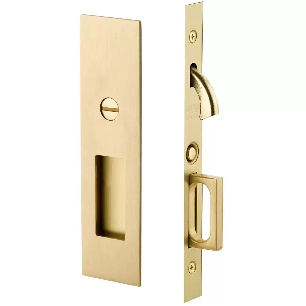 Emtek Narrow Modern Rectangular Pocket Door Mortise Hardware by Emtek