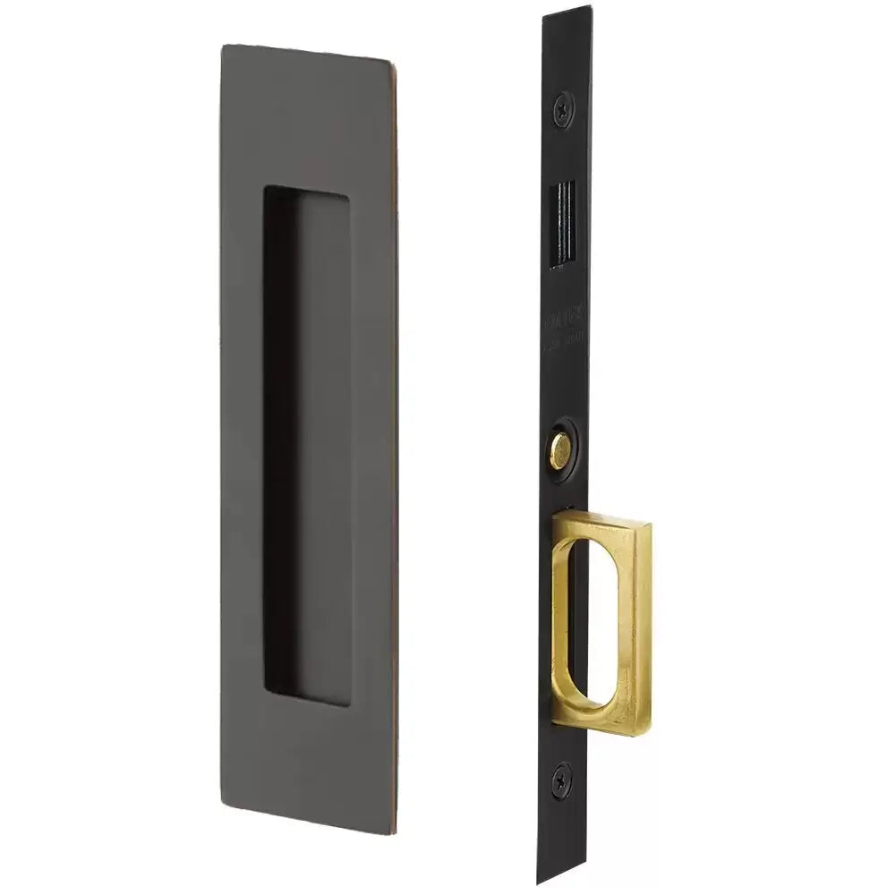 Emtek Narrow Modern Rectangular Pocket Door Mortise Hardware by Emtek