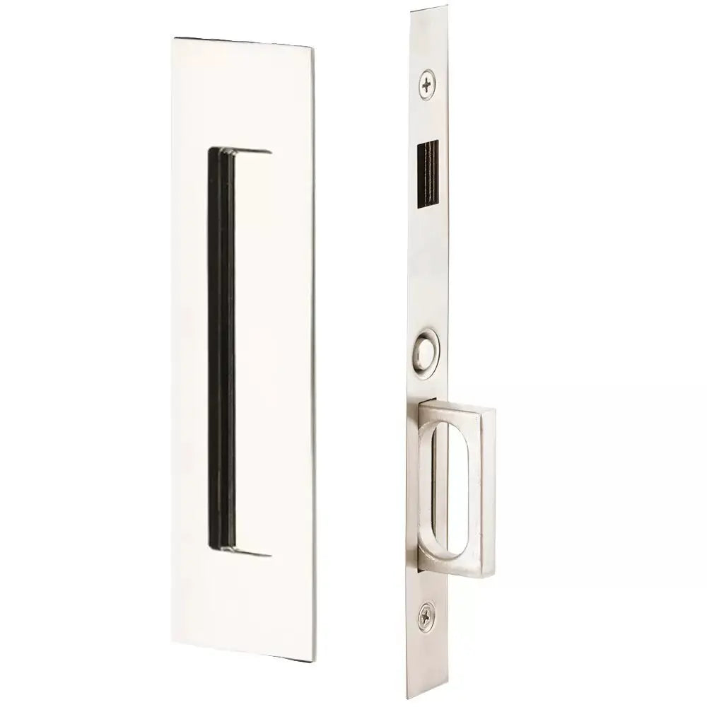 Emtek Narrow Modern Rectangular Pocket Door Mortise Hardware by Emtek