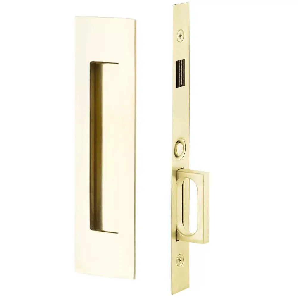 Emtek Narrow Modern Rectangular Pocket Door Mortise Hardware by Emtek
