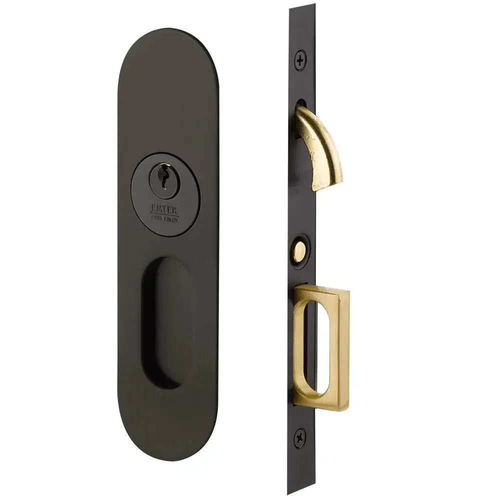 Emtek Narrow Modern Oval Pocket Door Mortise Hardware by Emtek