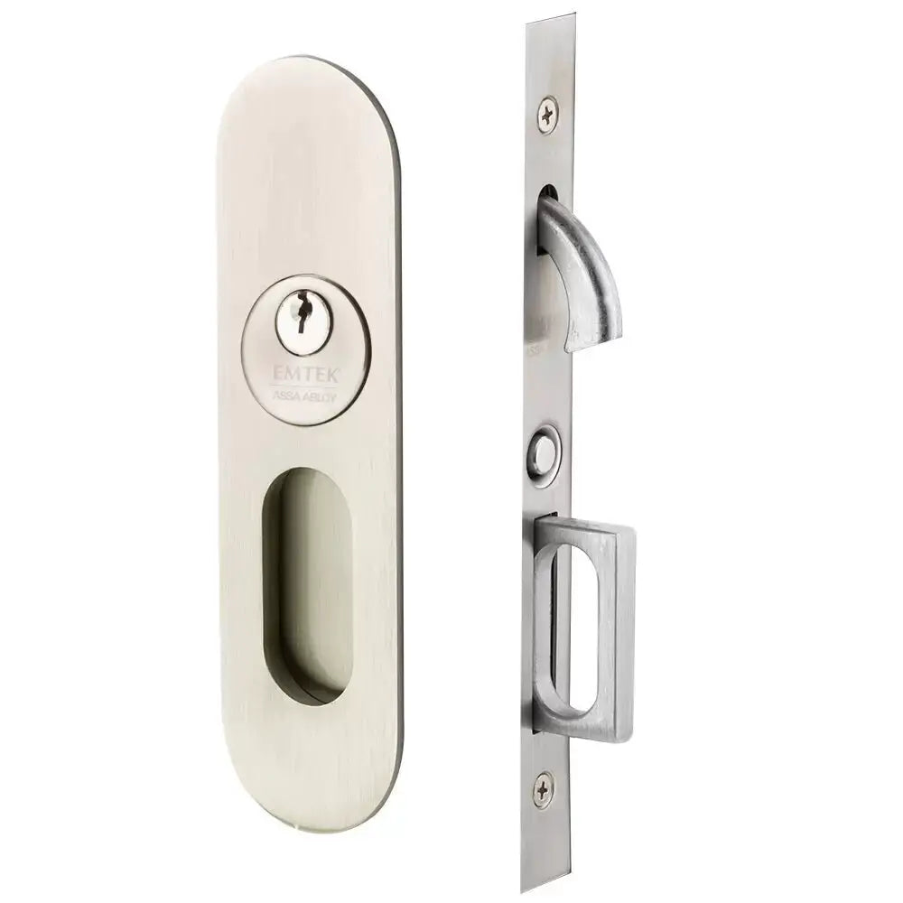Emtek Narrow Modern Oval Pocket Door Mortise Hardware by Emtek