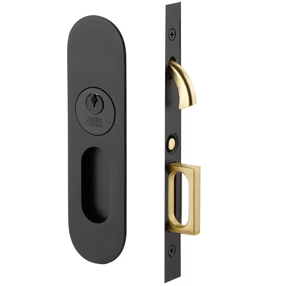 Emtek Narrow Modern Oval Pocket Door Mortise Hardware by Emtek