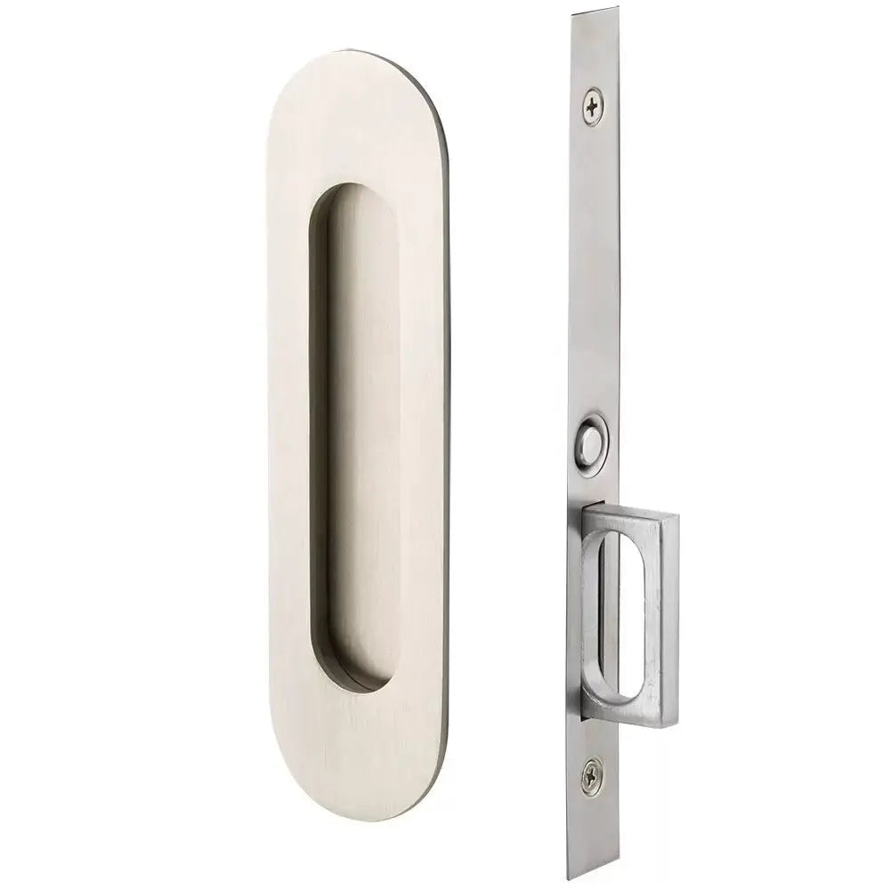 Emtek Narrow Modern Oval Pocket Door Mortise Hardware by Emtek