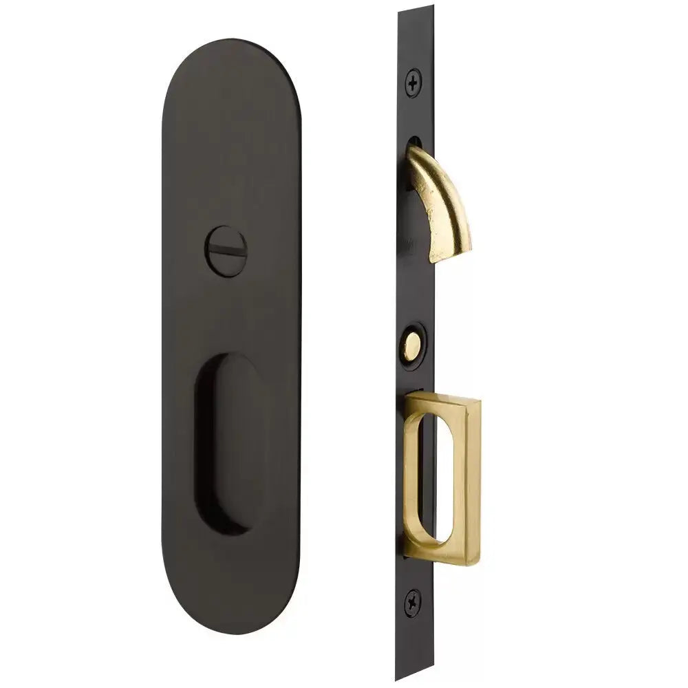 Emtek Narrow Modern Oval Pocket Door Mortise Hardware by Emtek
