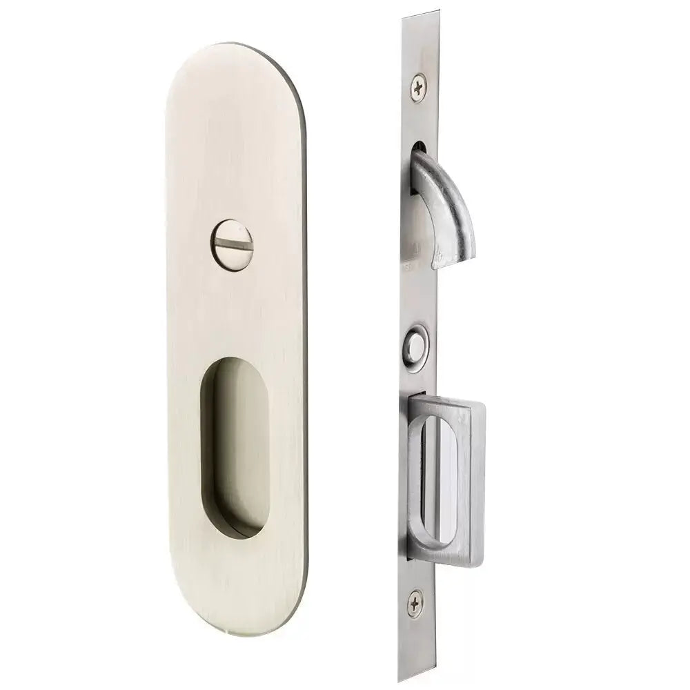 Emtek Narrow Modern Oval Pocket Door Mortise Hardware by Emtek