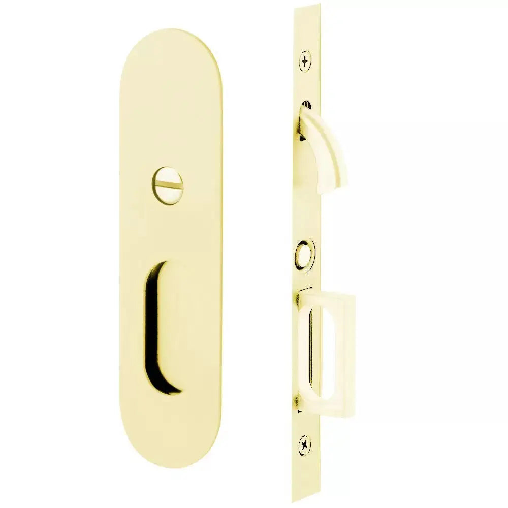 Emtek Narrow Modern Oval Pocket Door Mortise Hardware by Emtek