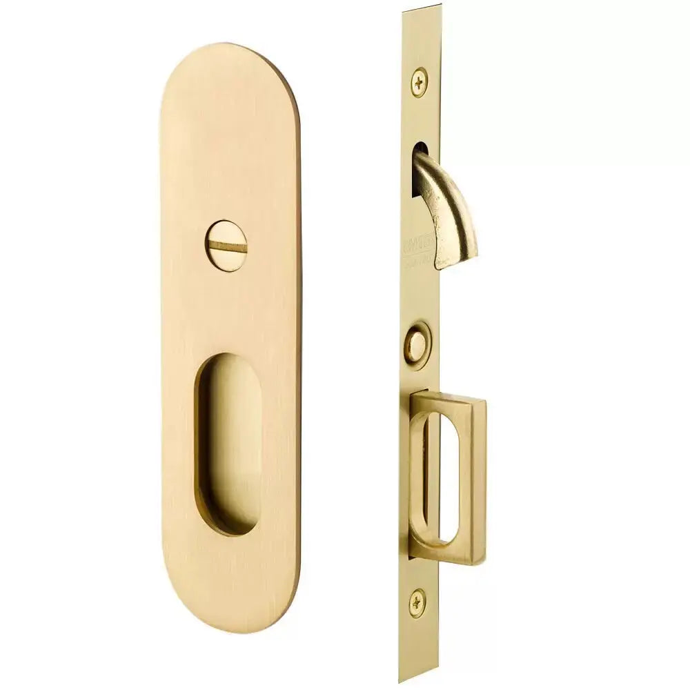 Emtek Narrow Modern Oval Pocket Door Mortise Hardware by Emtek