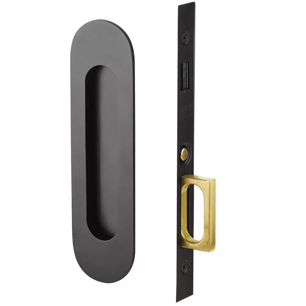 Emtek Narrow Modern Oval Pocket Door Mortise Hardware by Emtek