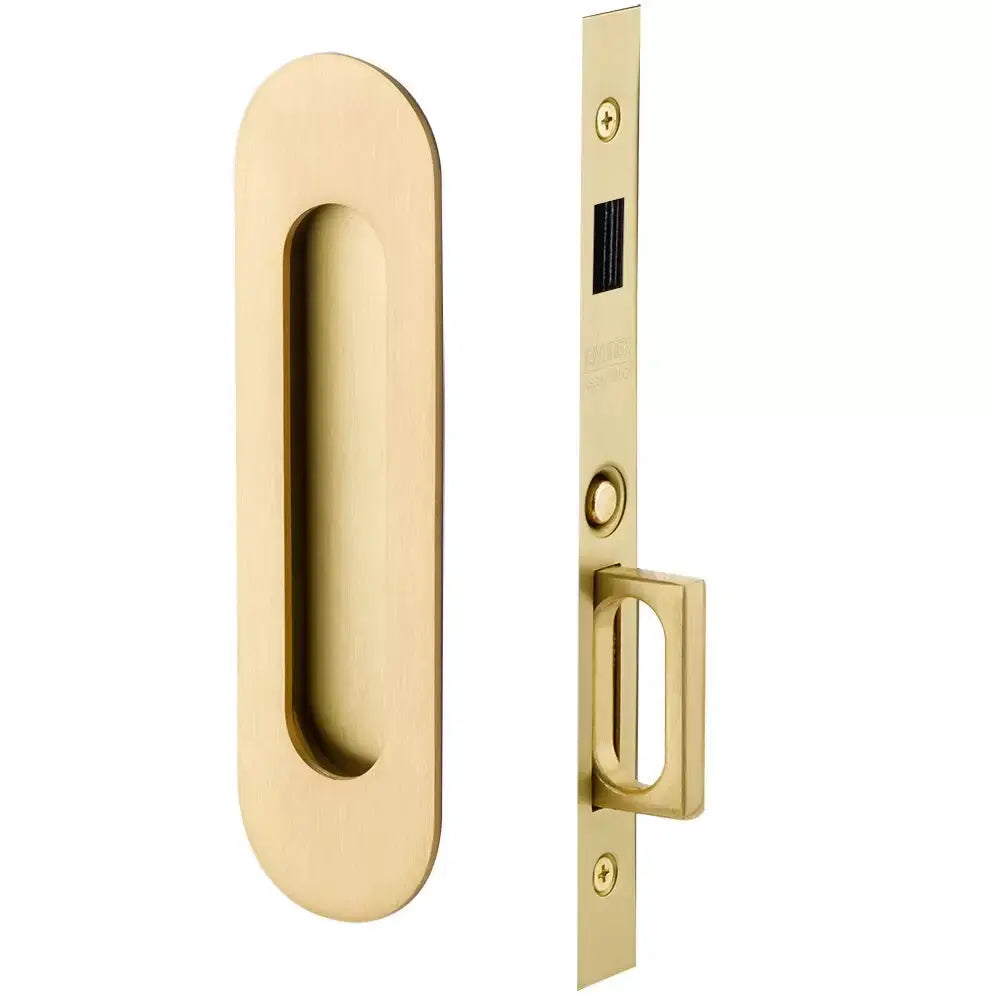 Emtek Narrow Modern Oval Pocket Door Mortise Hardware by Emtek