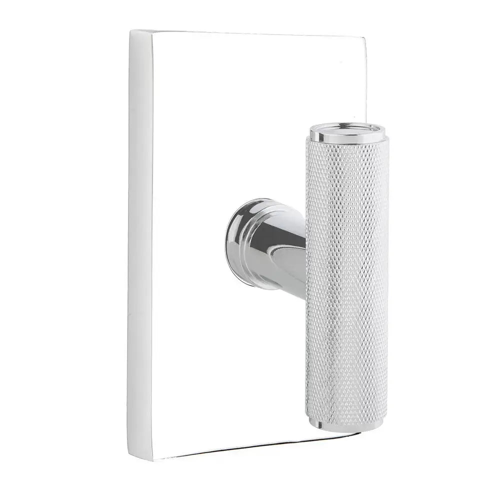 Emtek Ace Knurled Knob with Modern Rectangular Rosette by Emtek
