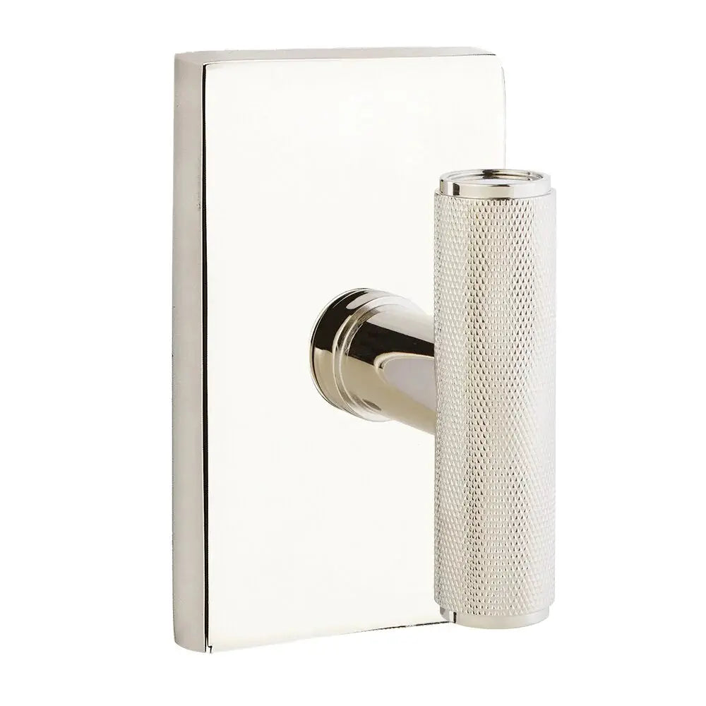 Emtek Ace Knurled Knob with Modern Rectangular Rosette by Emtek