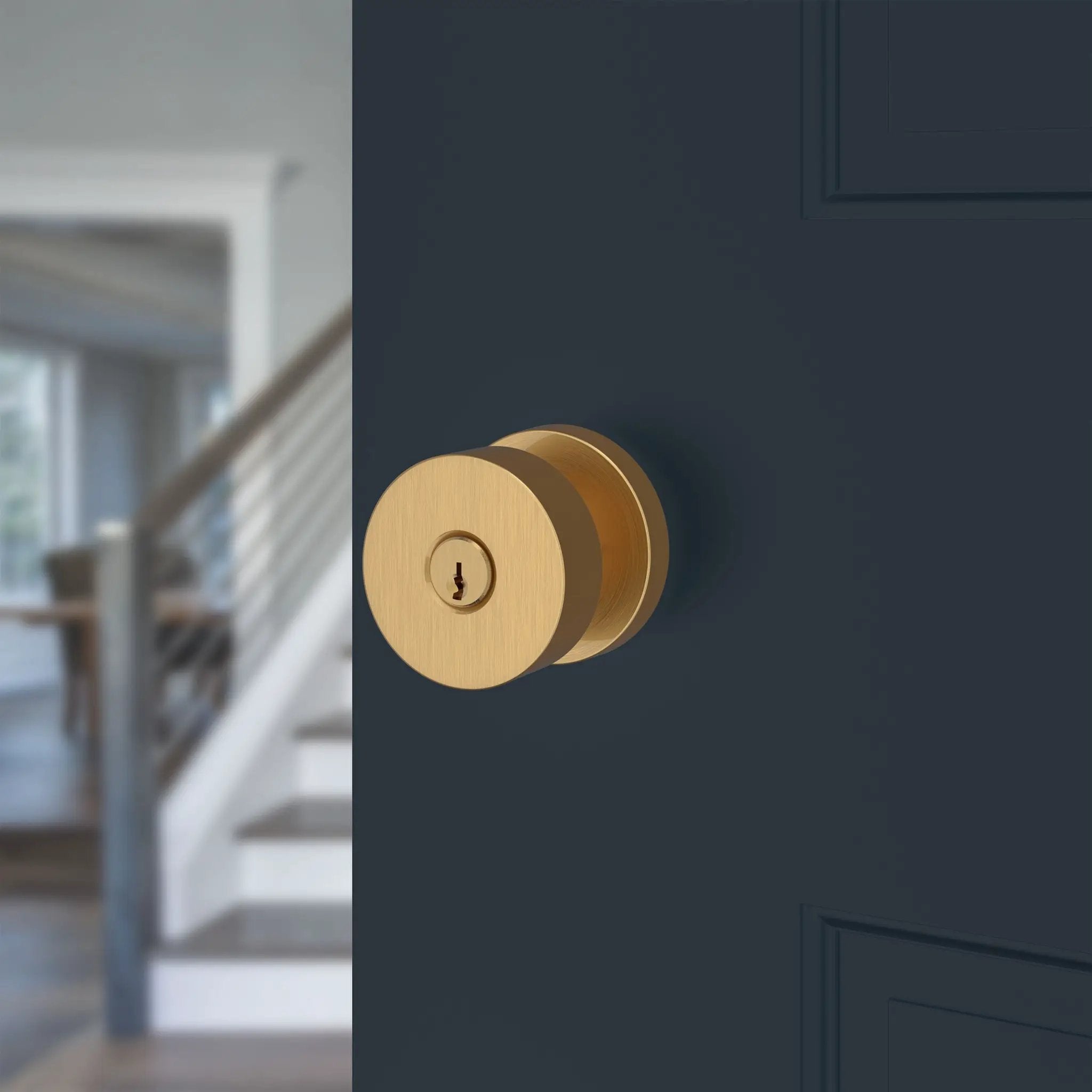 satin brass door knob