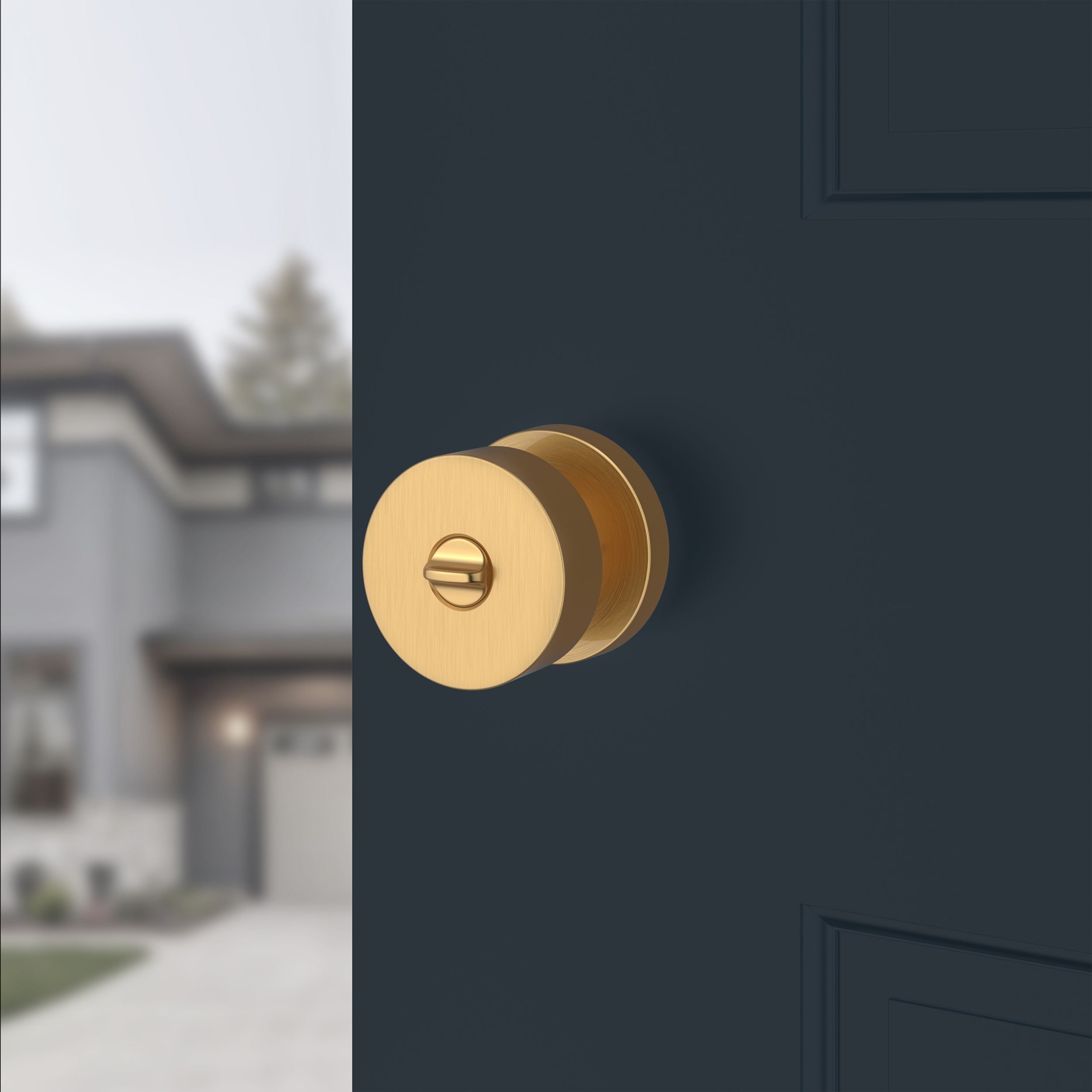 satin brass door knob