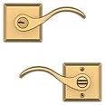 satin brass door lever