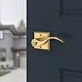 satin brass door lever