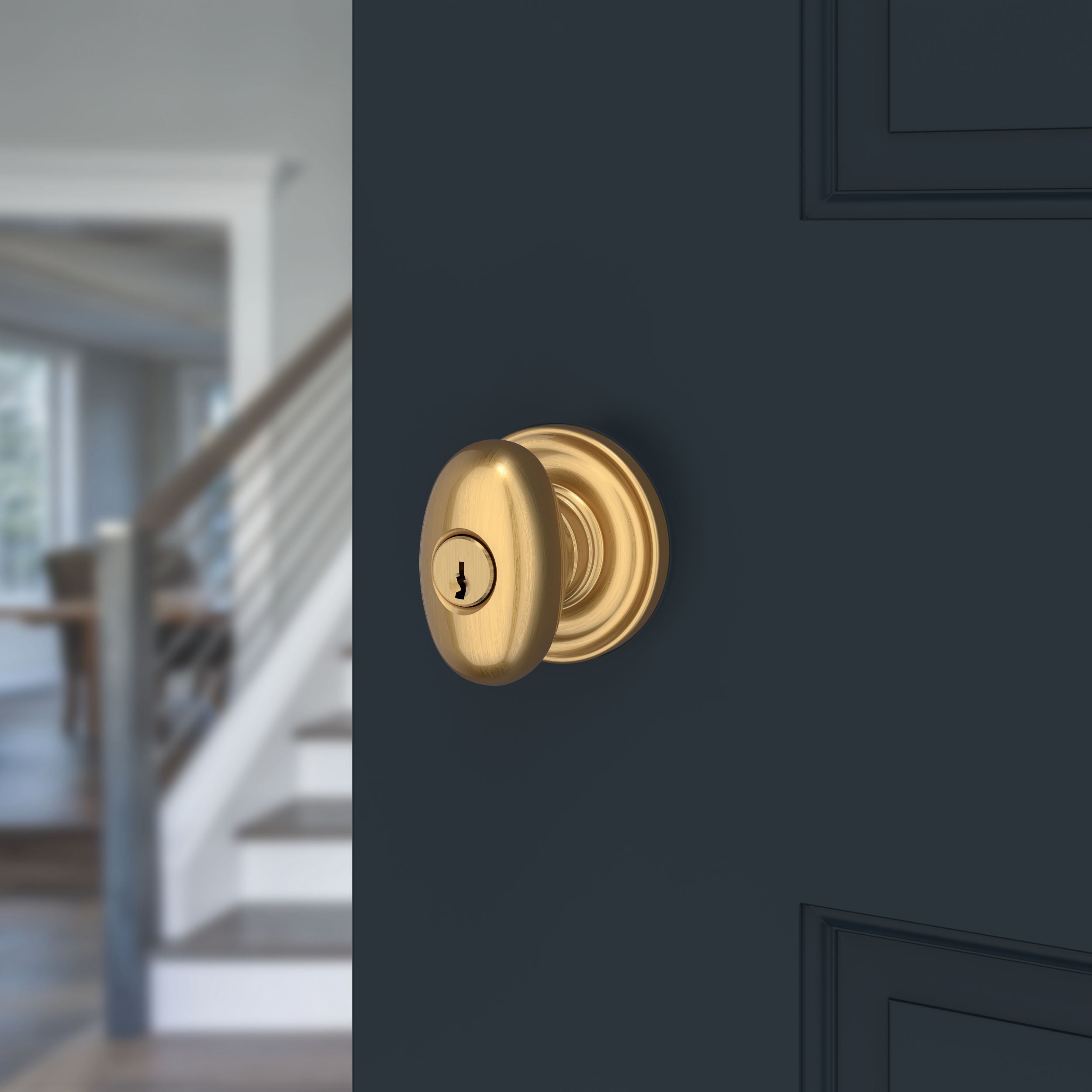 satin brass door knob