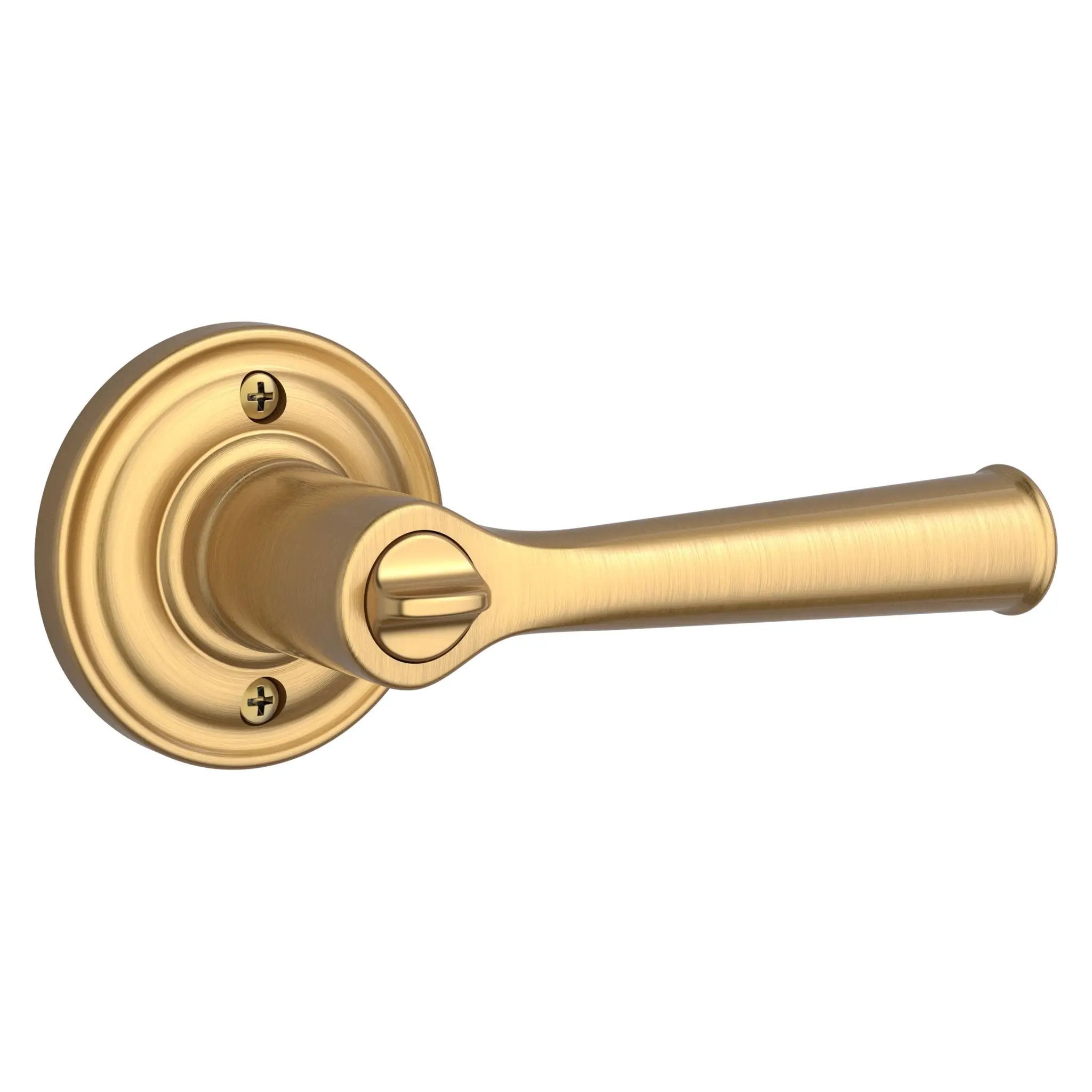 satin brass door lever