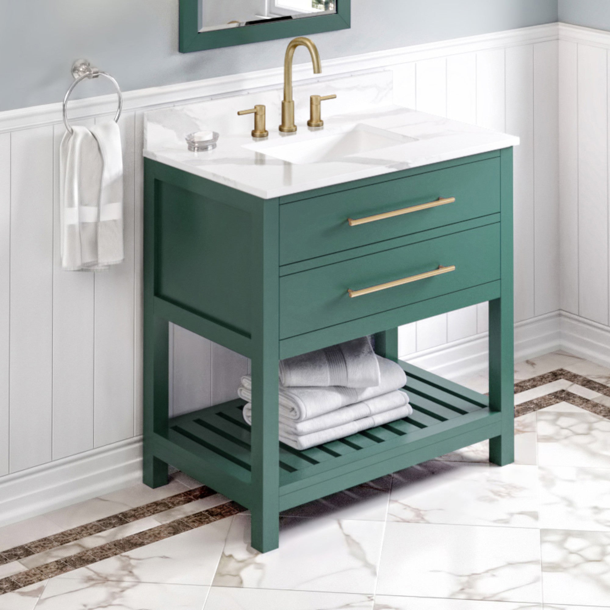 Jeffrey Alexander 36" Wavecrest Vanity Set