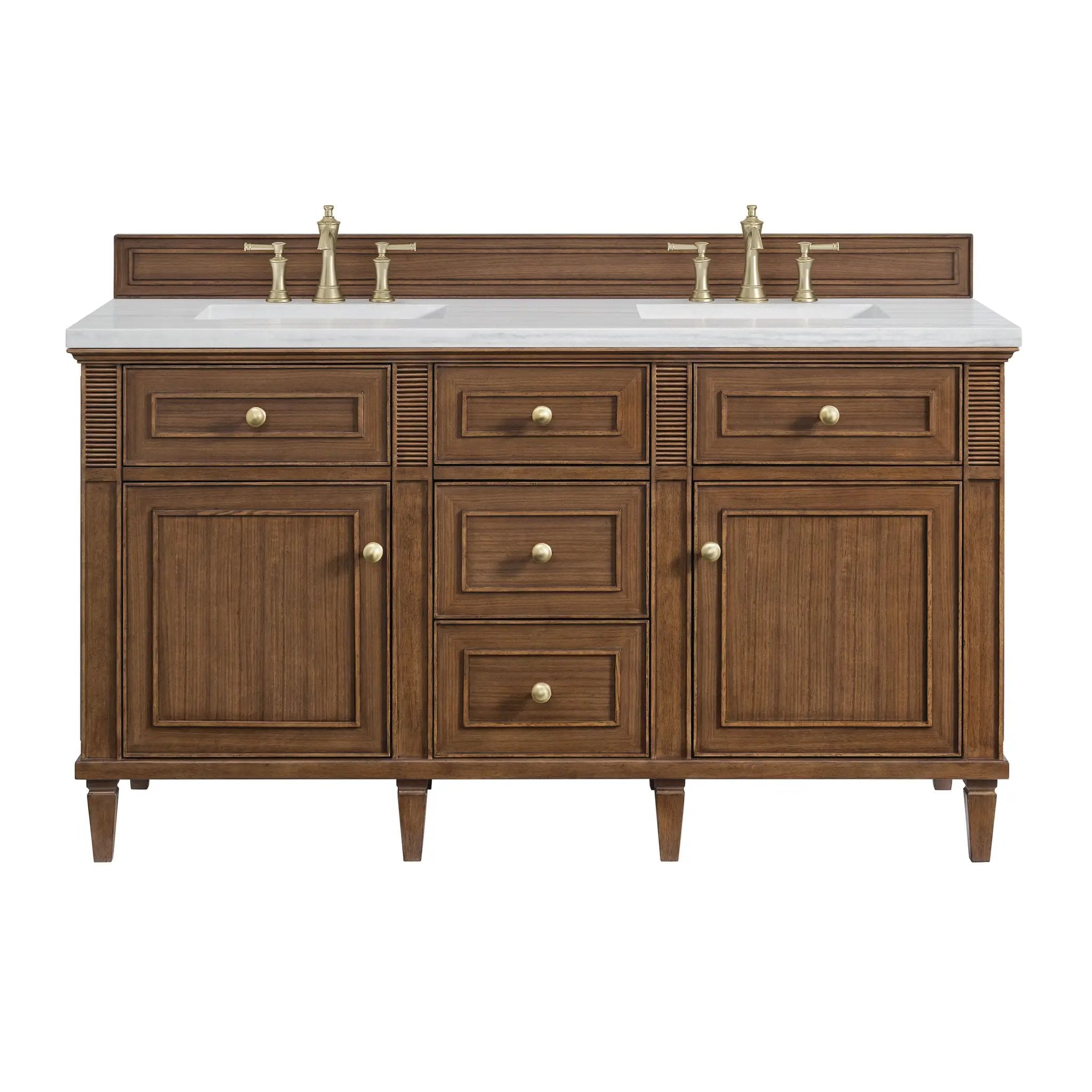 James Martin Lorelai 60" Double Vanity Set - Mid-Century Walnut by James Martin Vanities