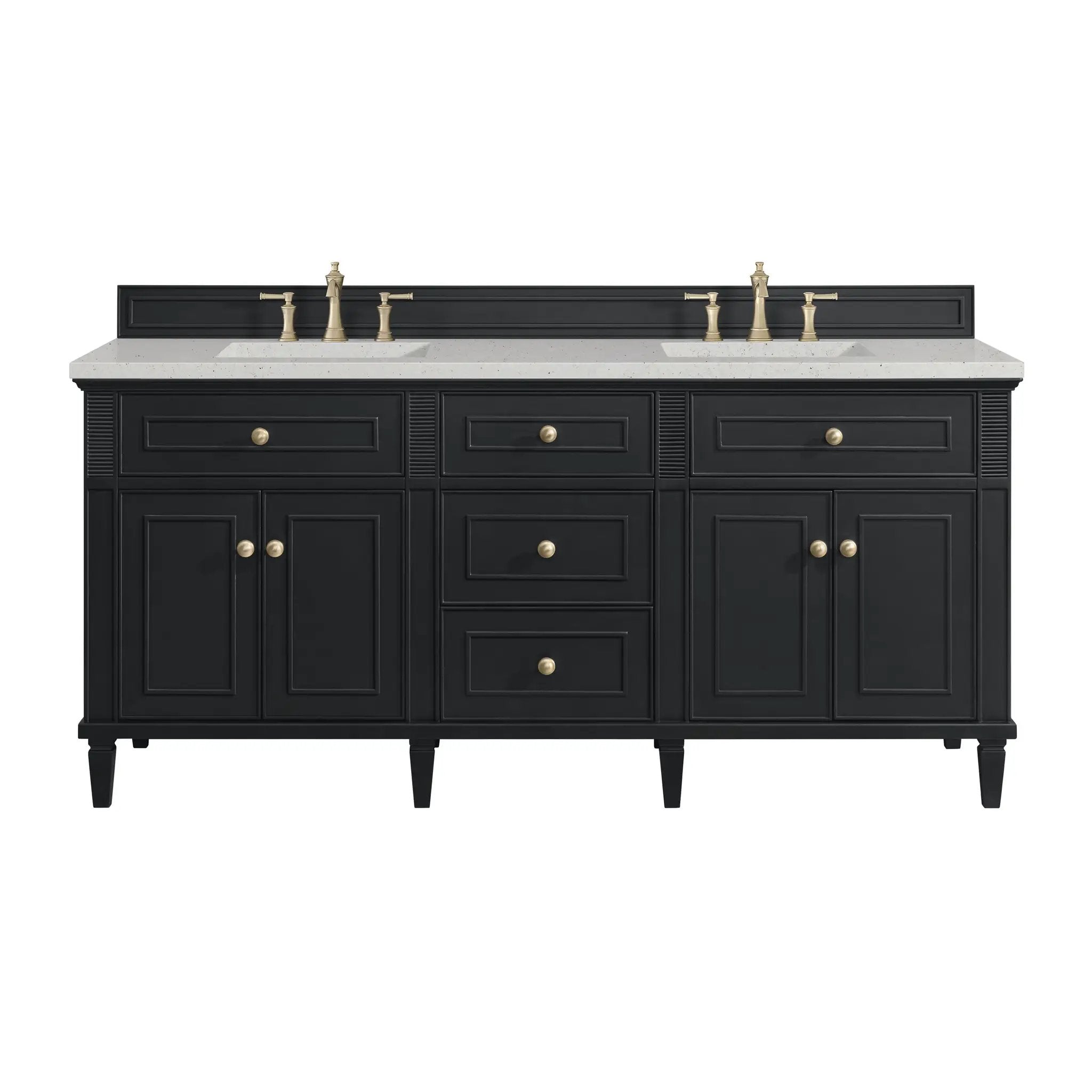 James Martin Lorelai 72" Double Vanity Set - Black Onyx by James Martin Vanities