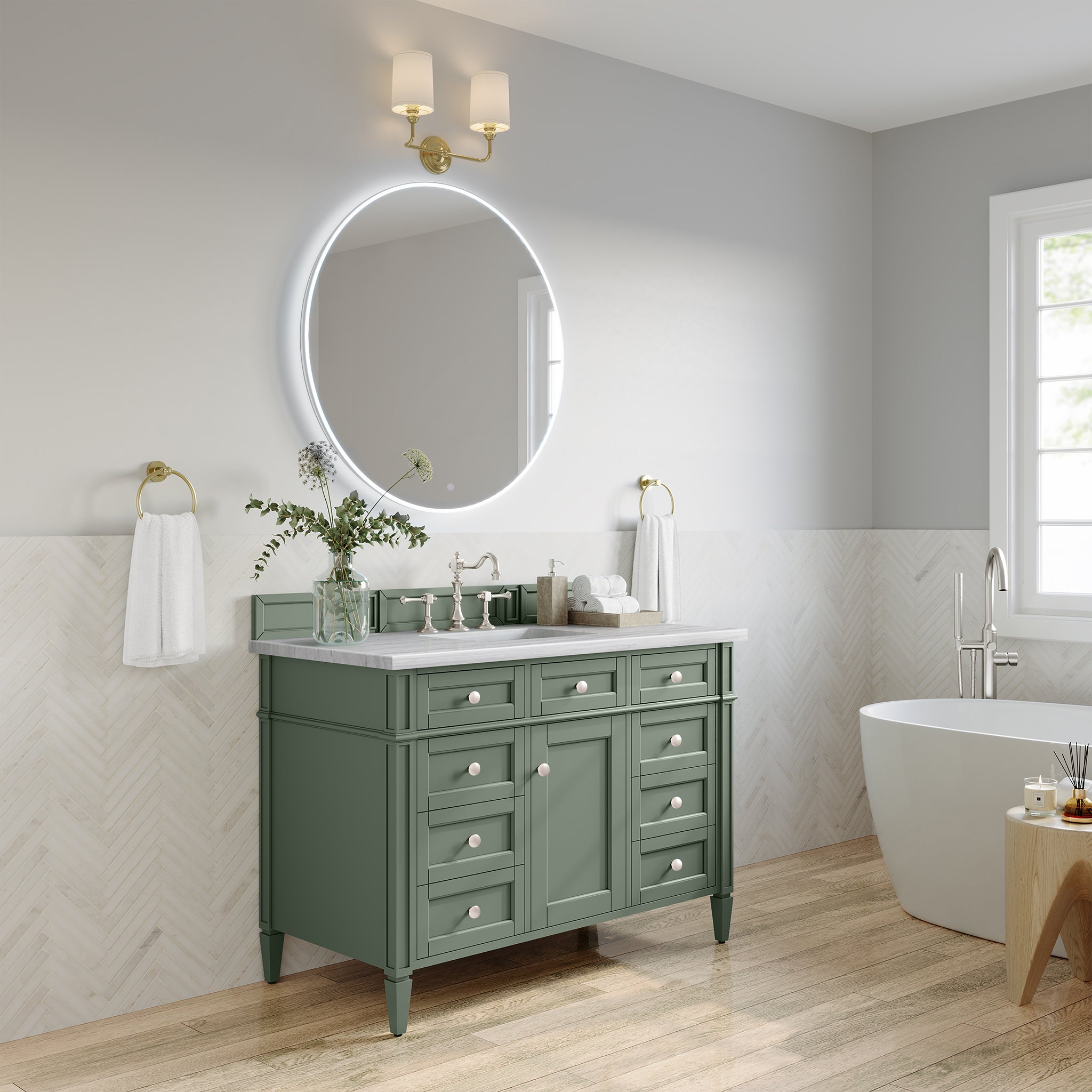 smokey celadon vanity