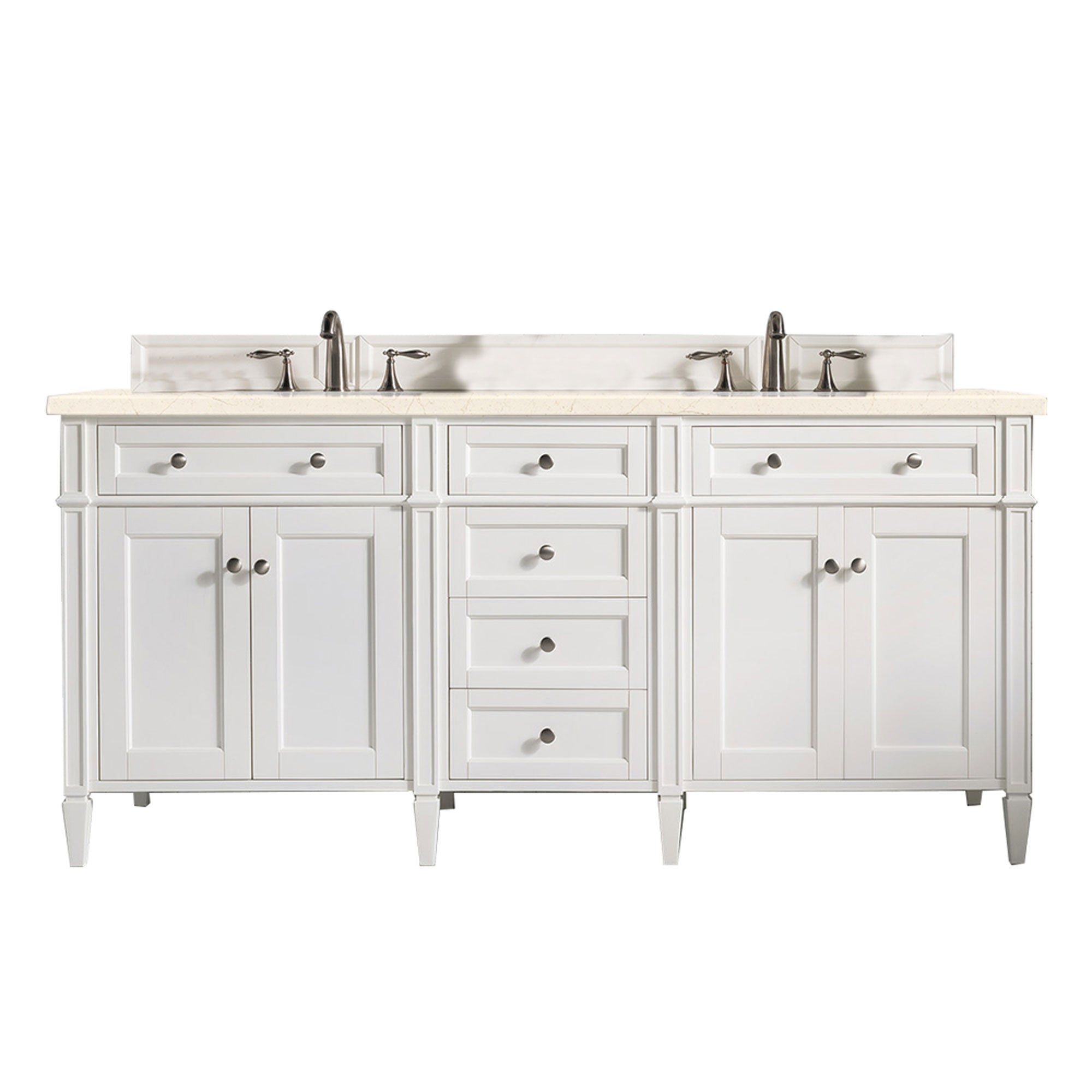 James Martin Vanities Brittany 72" Double Vanity - Bright White