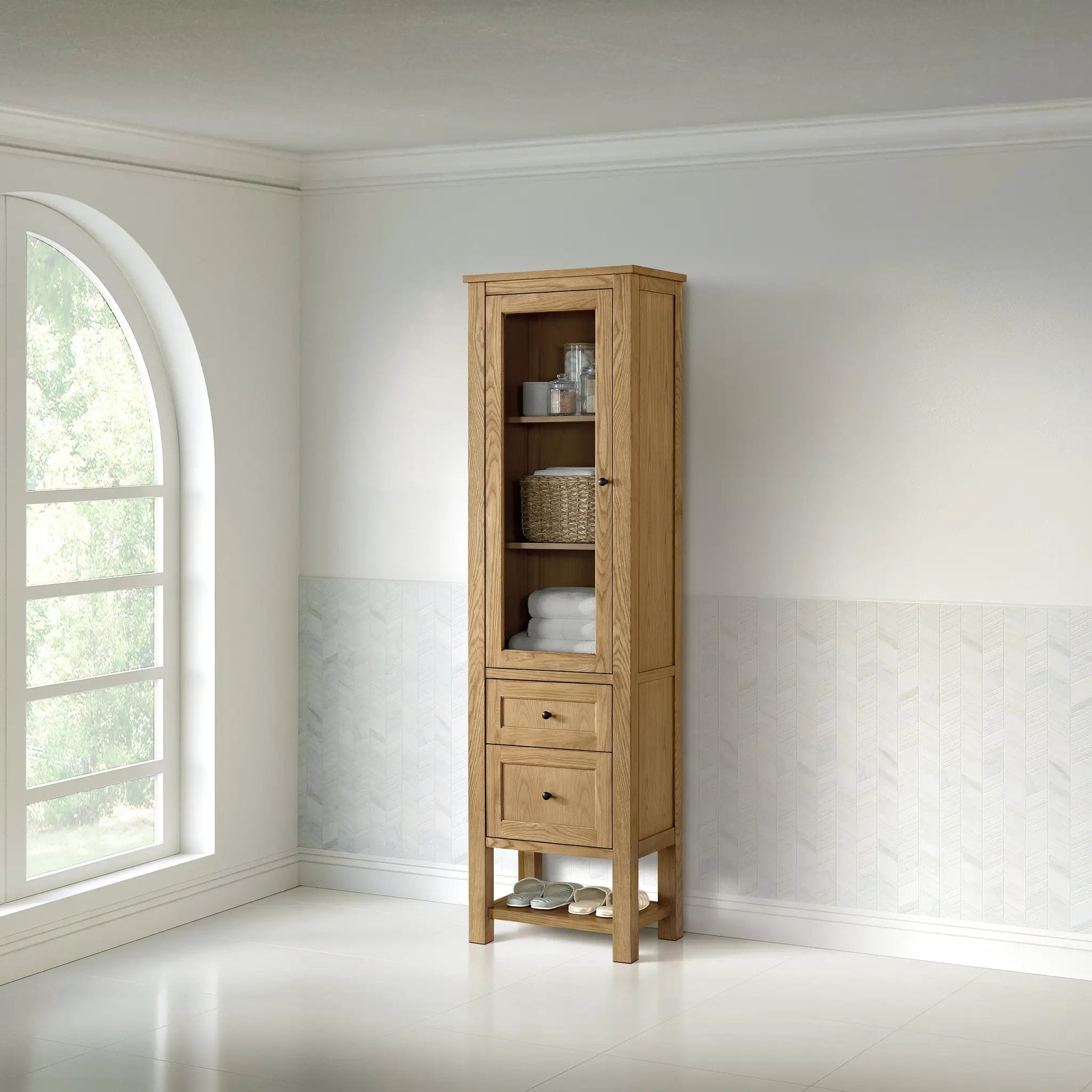 light natural oak cabinet