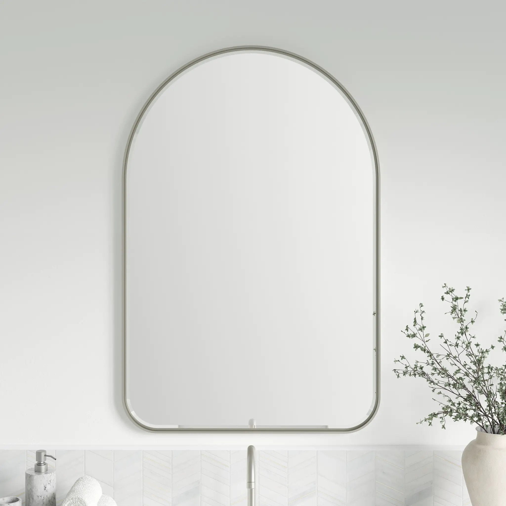satin nickel mirror