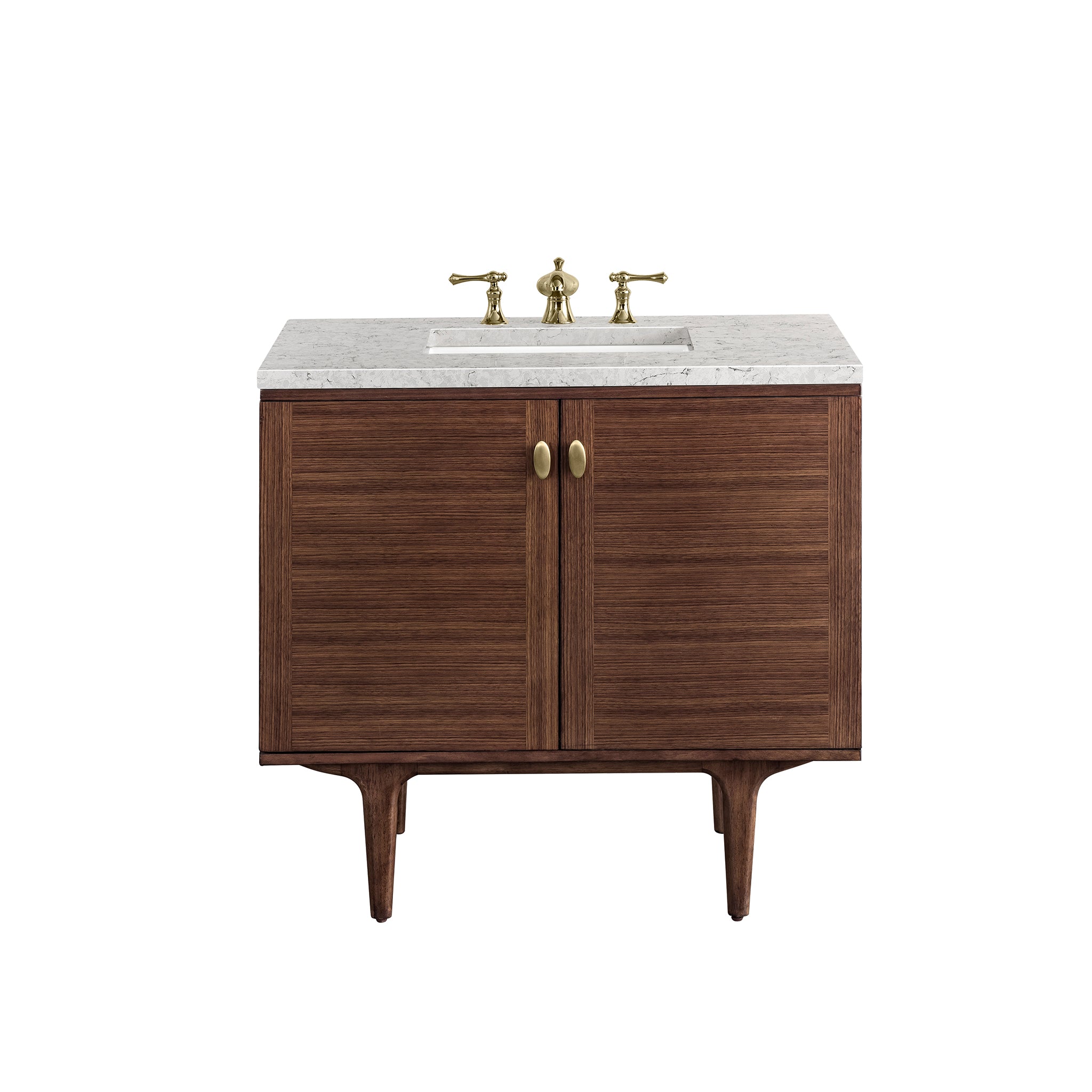 James Martin Vanities Amberly 36" Single Vanity - Mid-Century Walnut