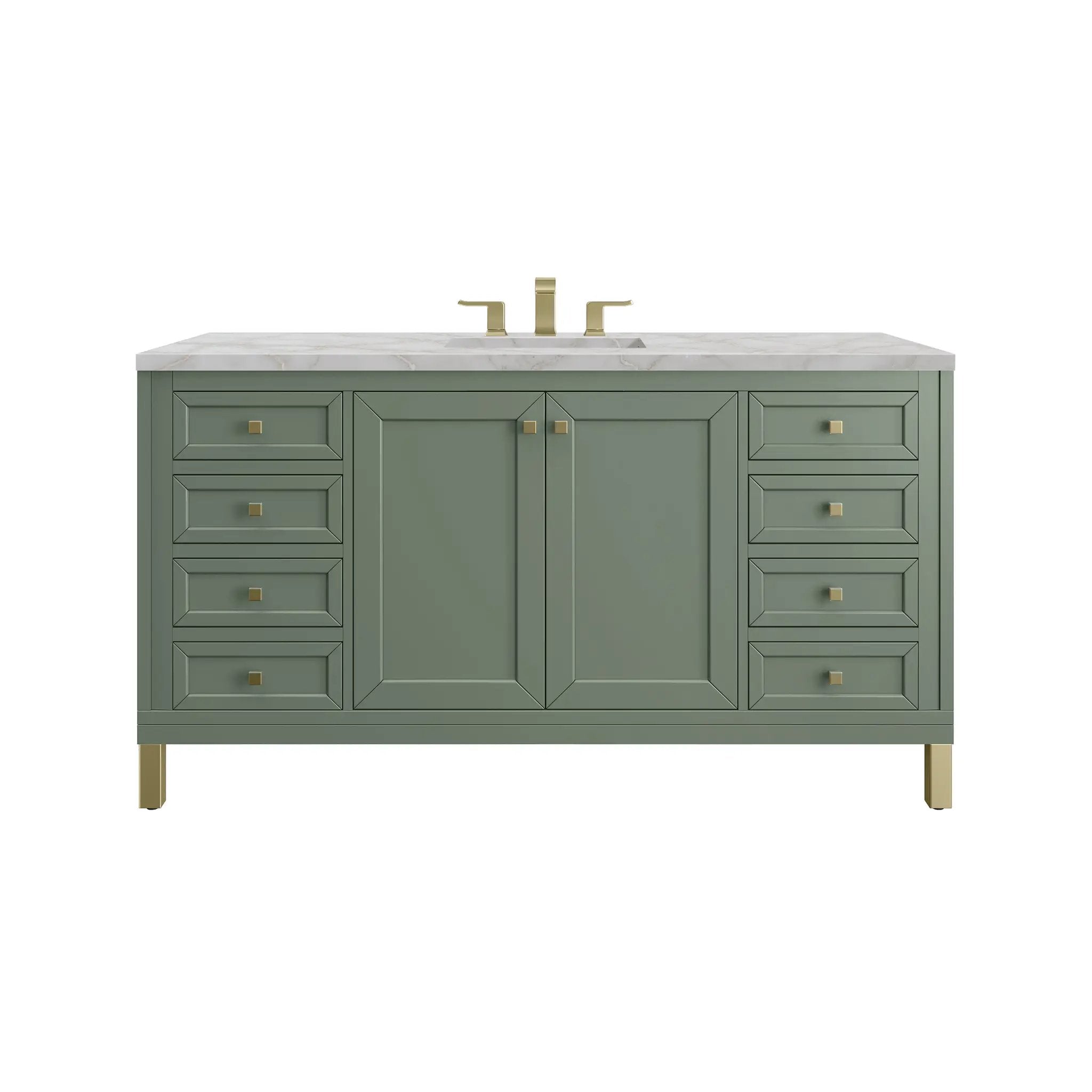 James Martin Chicago 60" Single Vanity Set - Smokey Celadon by James Martin Vanities