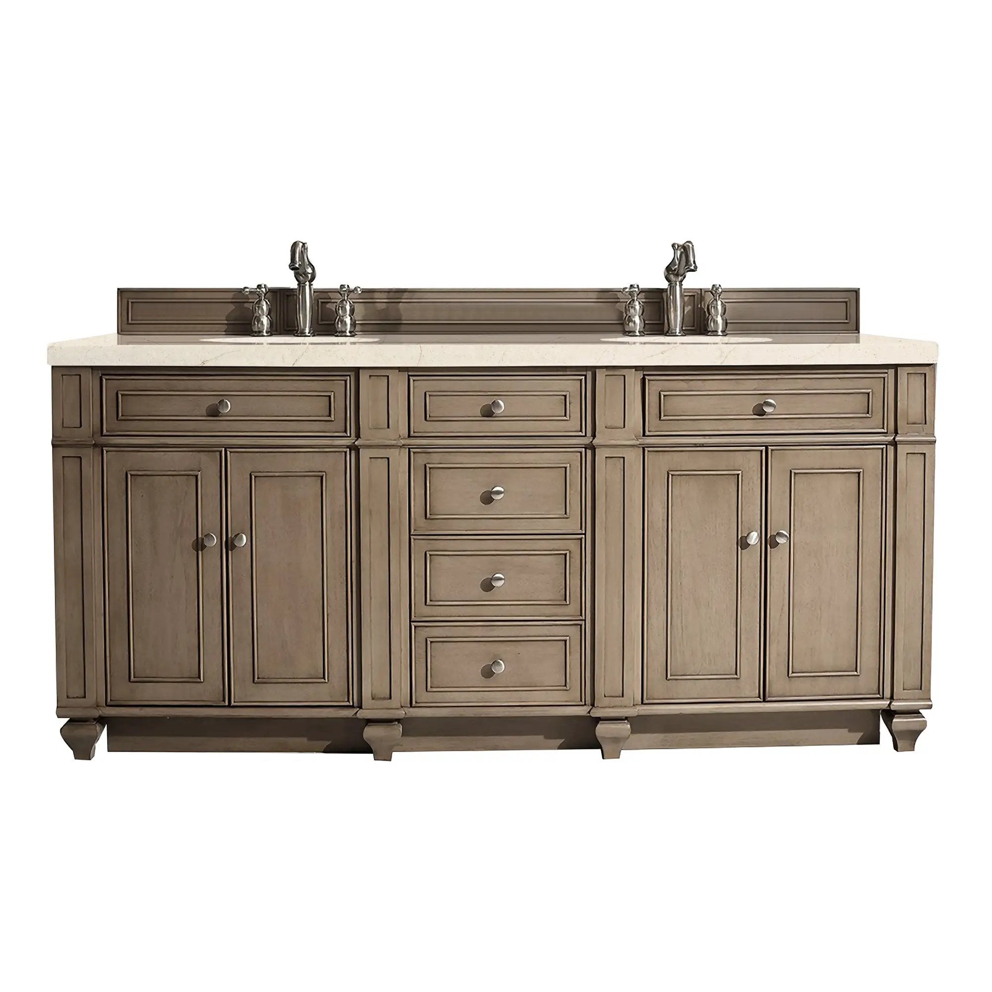 James Martin Bristol 72" Double Vanity Set - Whitewashed Walnut by James Martin Vanities