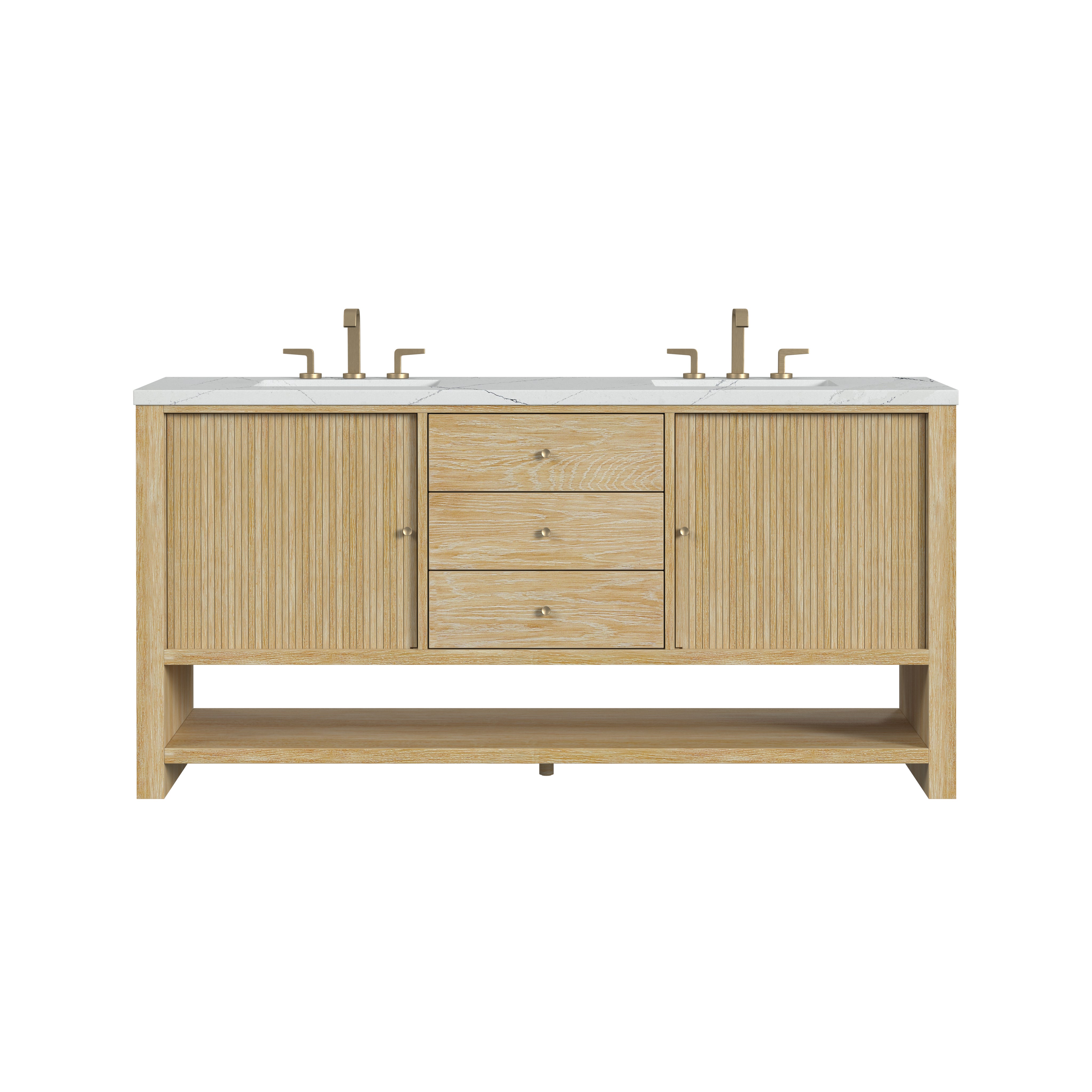 James Martin Vanities Marigot 72" Double Vanity - Sunwashed Oak