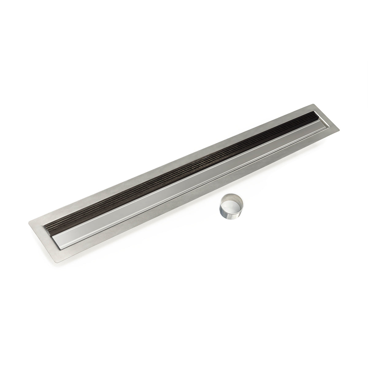 Infinity Drain 60" FCB Series Double Waterproofing Linear Drain Kit with 1" Wedge Wire Grate