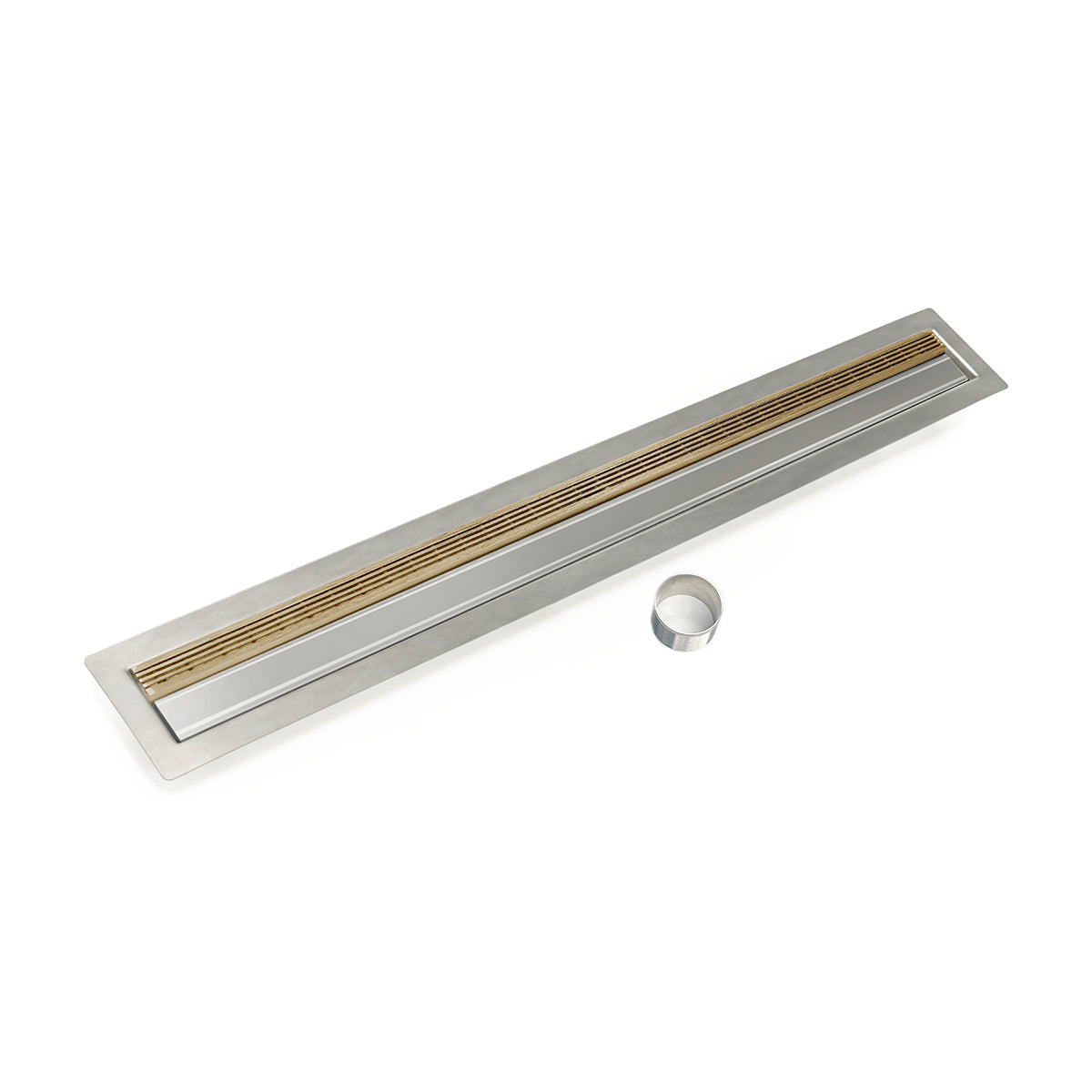 Infinity Drain 32" FCB Series Double Waterproofing Linear Drain Kit with 1" Wedge Wire Grate