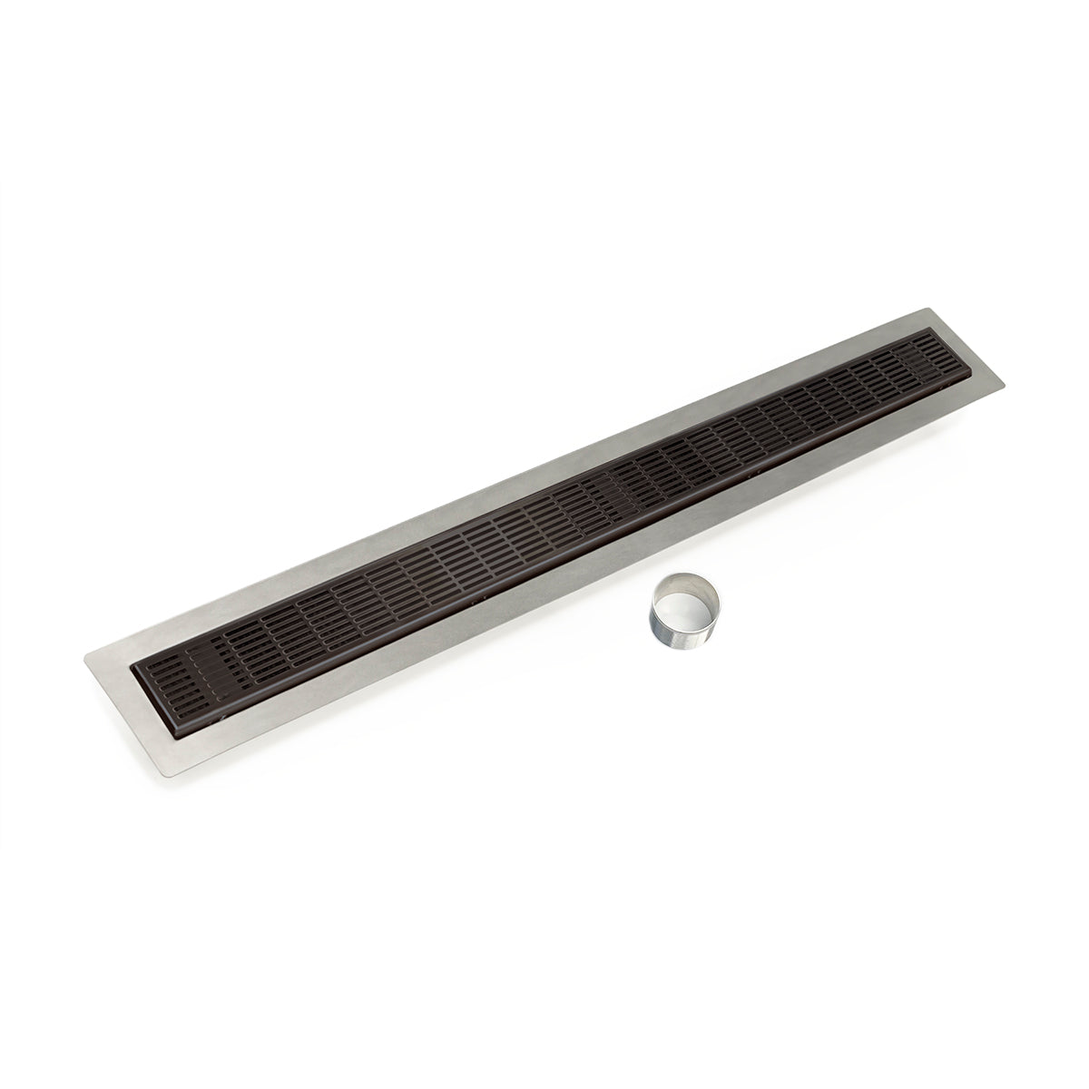 Infinity Drain 60" FCB Series Double Waterproofing Linear Drain Kit with 2 1/2" Perforated Slotted Grate