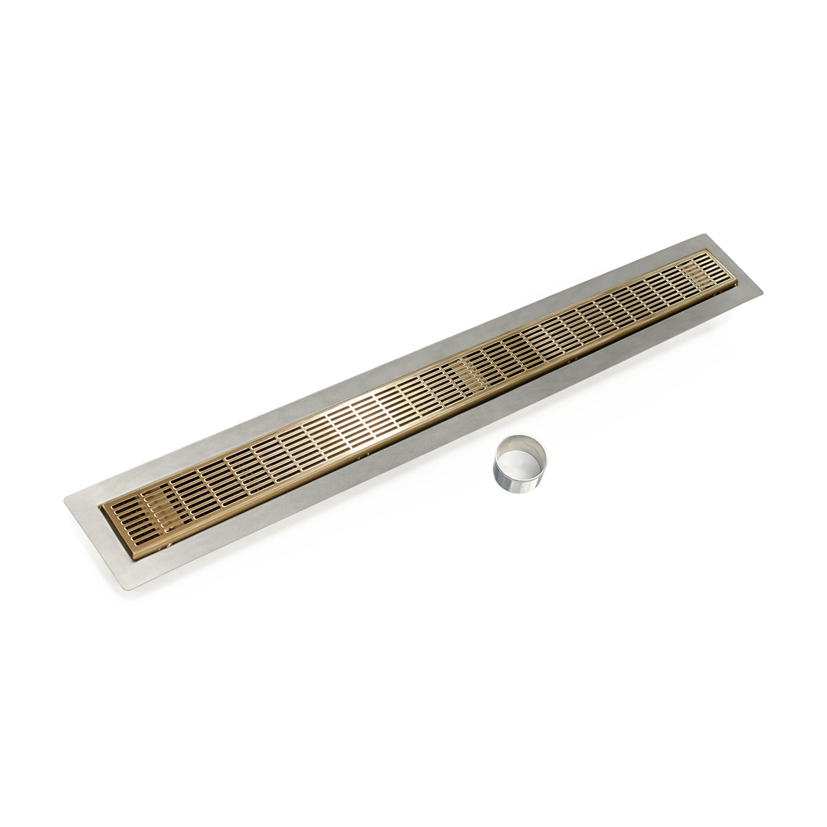 Infinity Drain 24" FCB Series Double Waterproofing Linear Drain Kit with 2 1/2" Perforated Slotted Grate