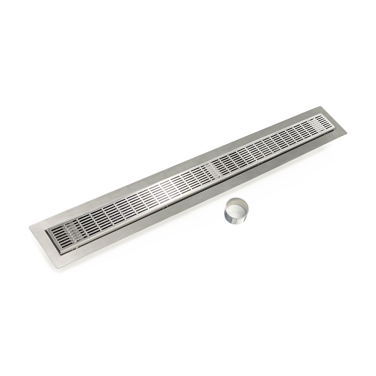 Infinity Drain 48" FCB Series Double Waterproofing Linear Drain Kit with 2 1/2" Perforated Slotted Grate