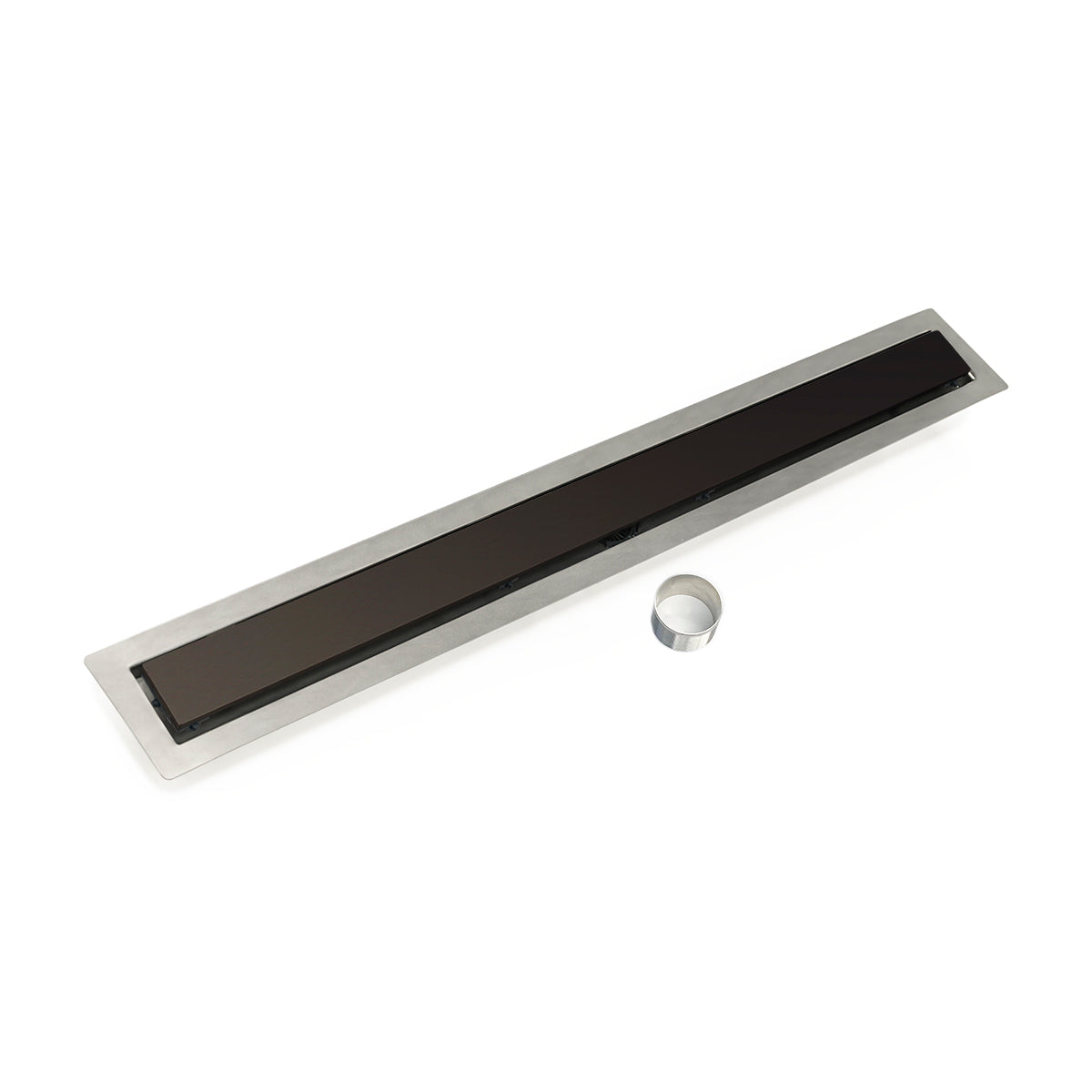 Infinity Drain 48" FCB Series Double Waterproofing Linear Drain Kit with 2 1/2" Solid Grate