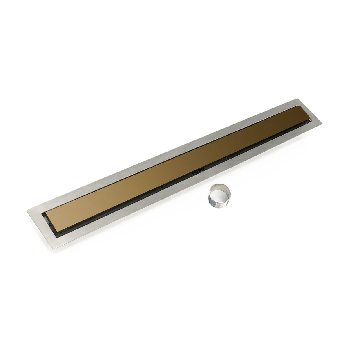 Infinity Drain 48" FCB Series Double Waterproofing Linear Drain Kit with 2 1/2" Solid Grate