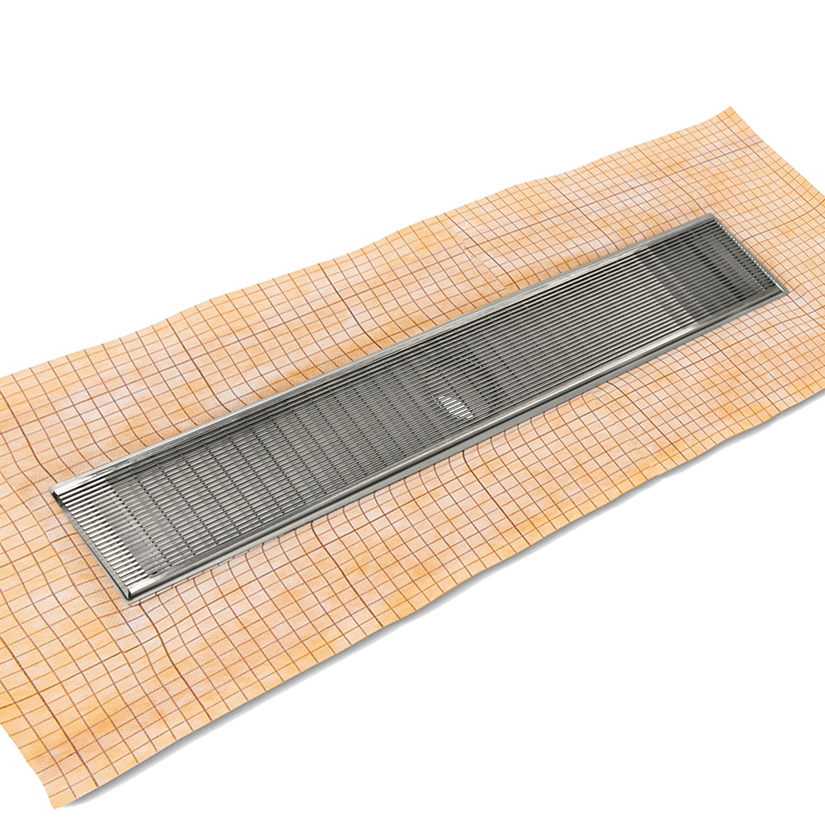 Infinity Drain 48" FCS Series Schluter-Kerdi - Fixed Flange Linear Drain Kit with 5" Wedge Wire Grate