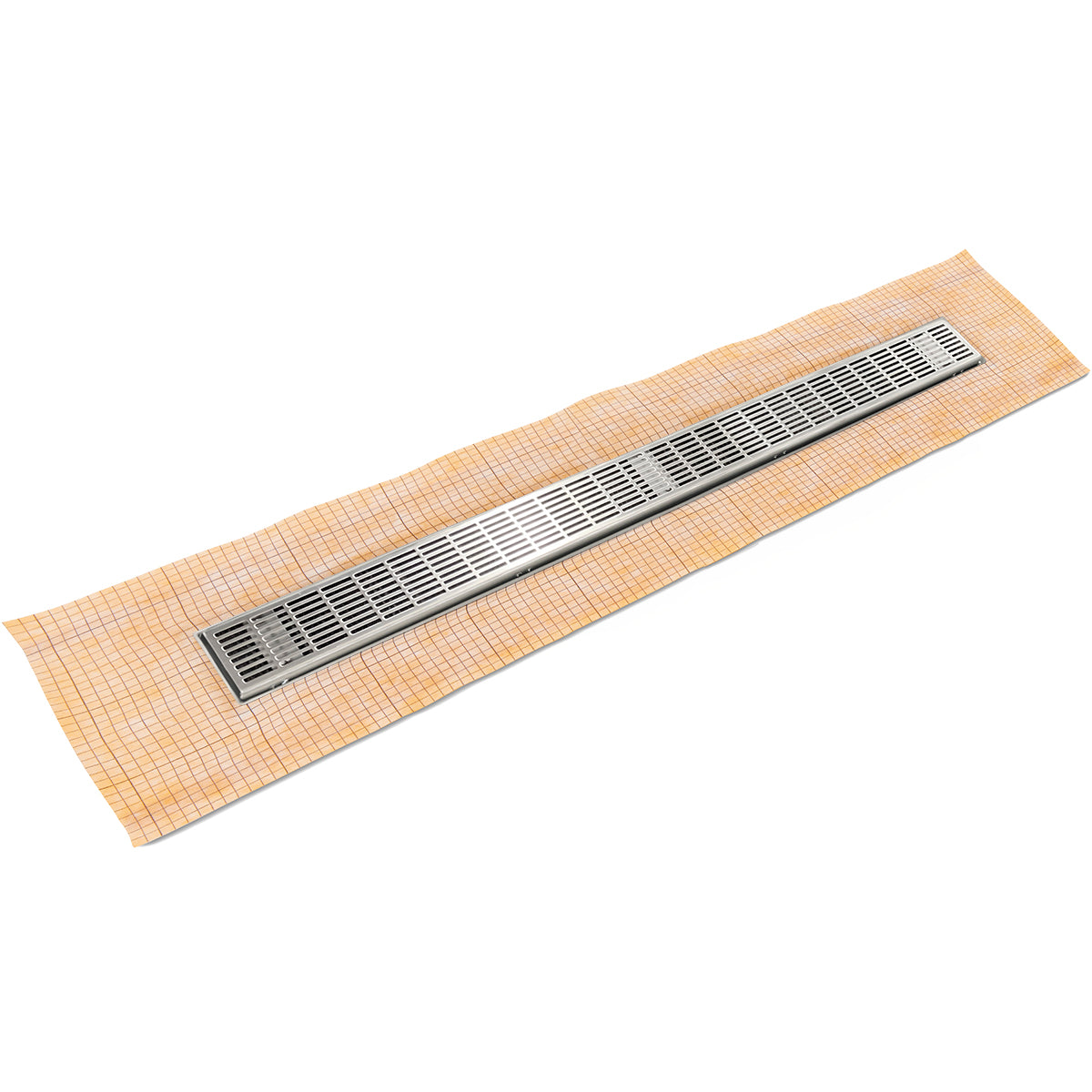 Infinity Drain 60" FCS Series Schluter-Kerdi - Fixed Flange Linear Drain Kit with 2 1/2" Perforated Slotted Grate