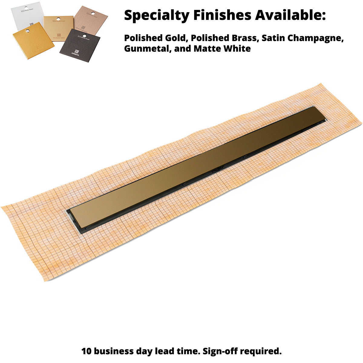 Infinity Drain 32" FCS Series Schluter-Kerdi - Fixed Flange Linear Drain Kit with 2 1/2" Solid Grate