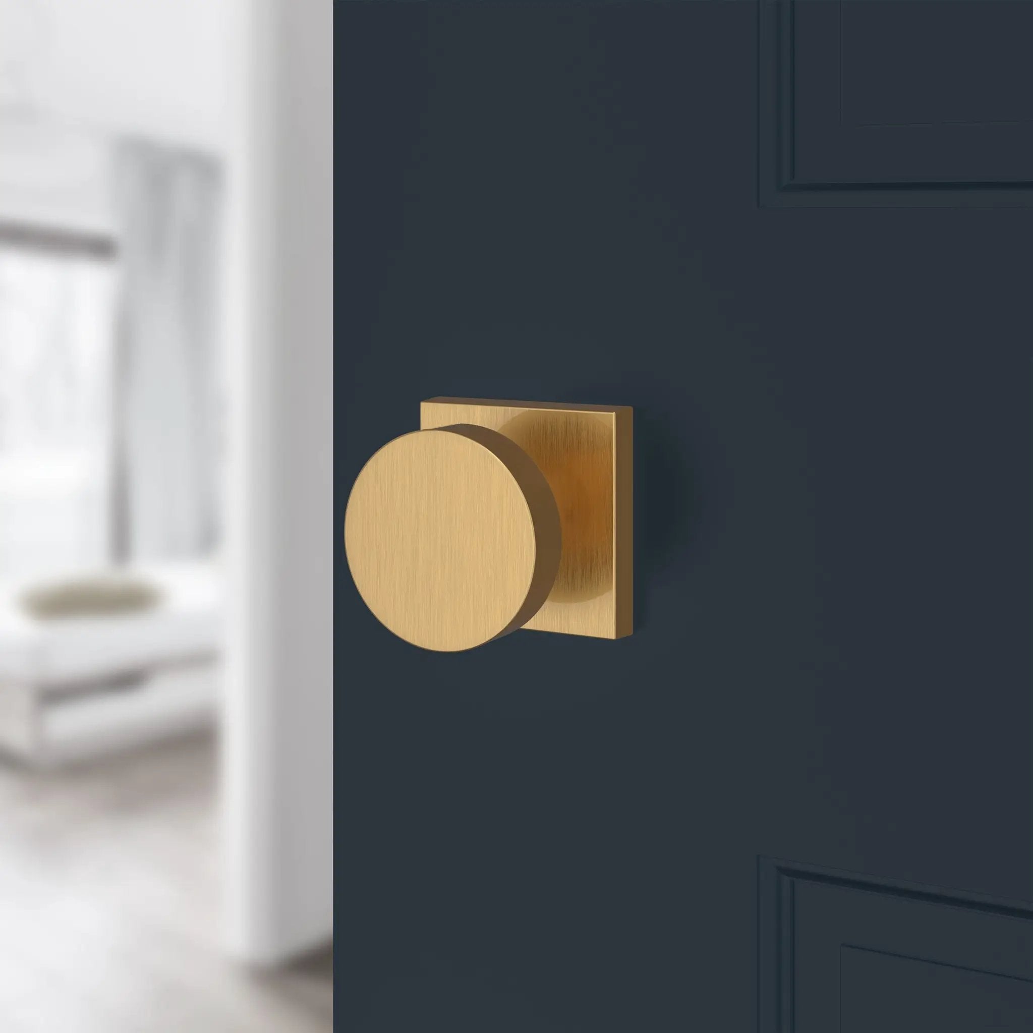 satin brass door knob